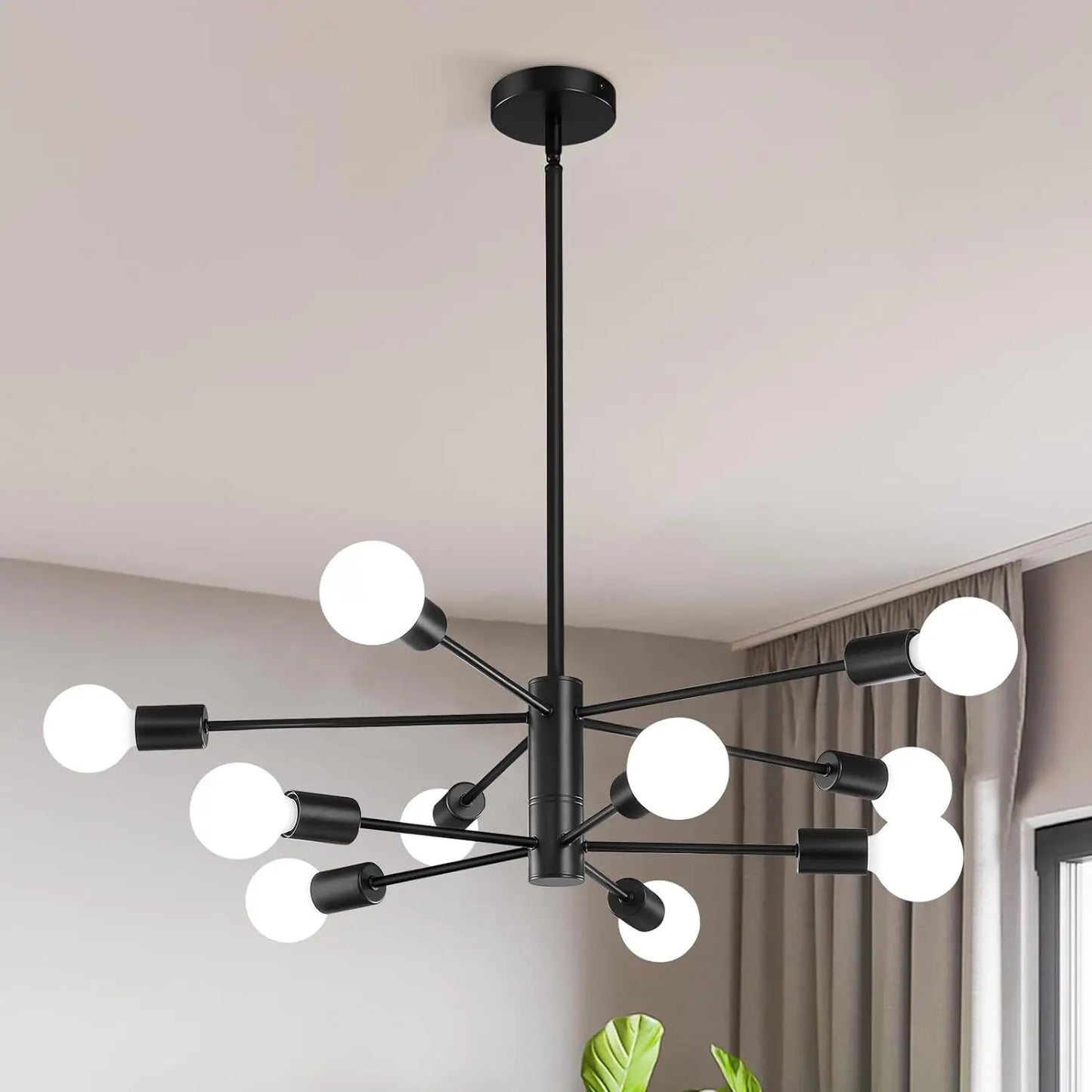 Black Gold Iron Multi Arm Ceiling Chandelier