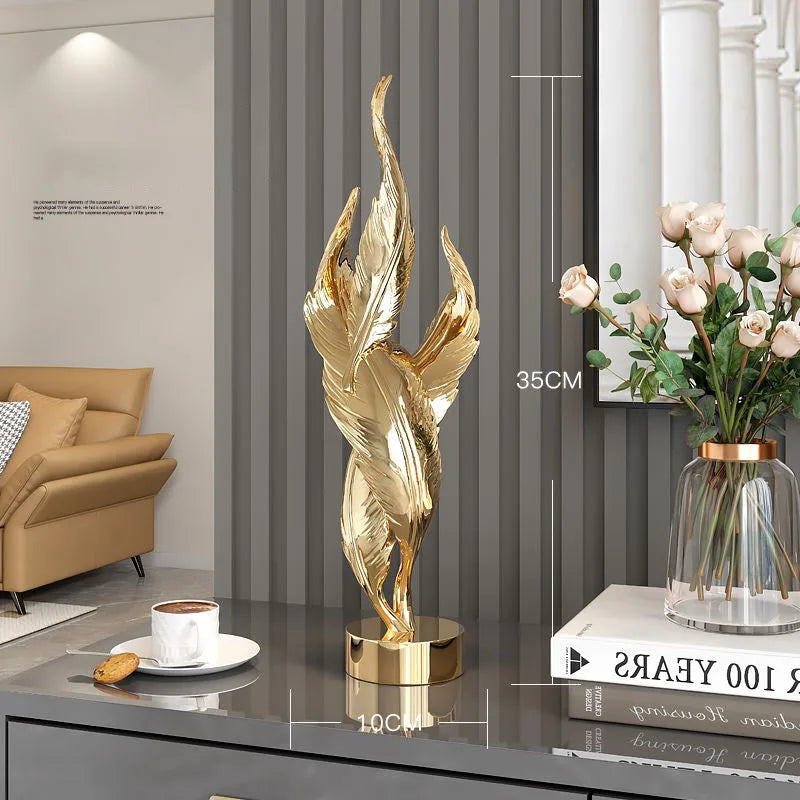 Modern Creative Feather Resin Desktop Sculpture