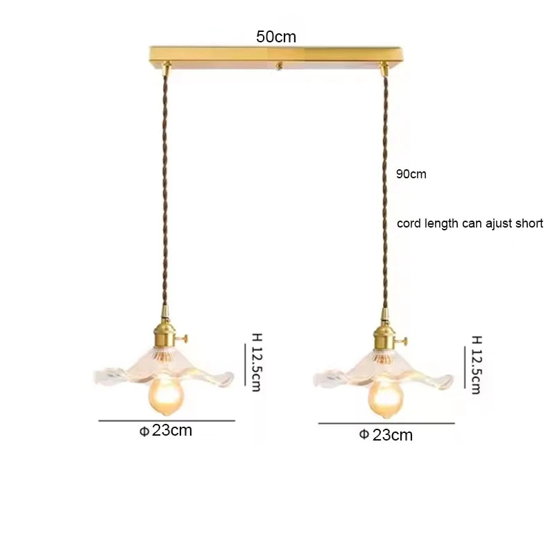 Copper Colorful Glass Ceiling Pendant Lamp