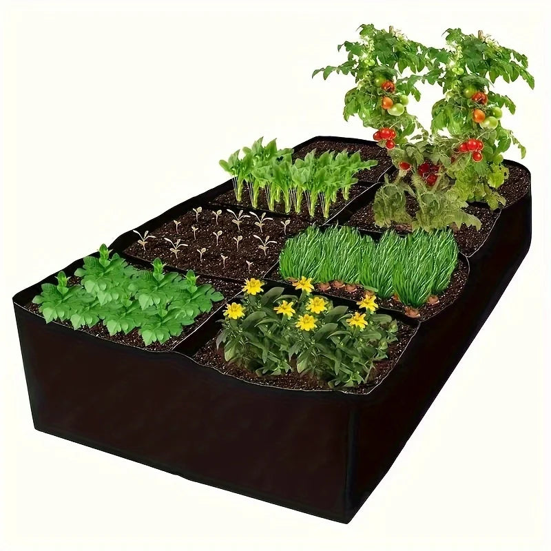 Garden Bed Planter — Breathable Raised Grow Bags With 8 Grids