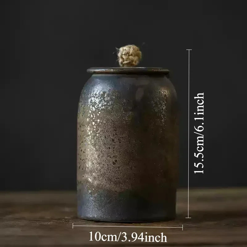 Vintage Ceramic Sealed Tea Snack Storage Jar