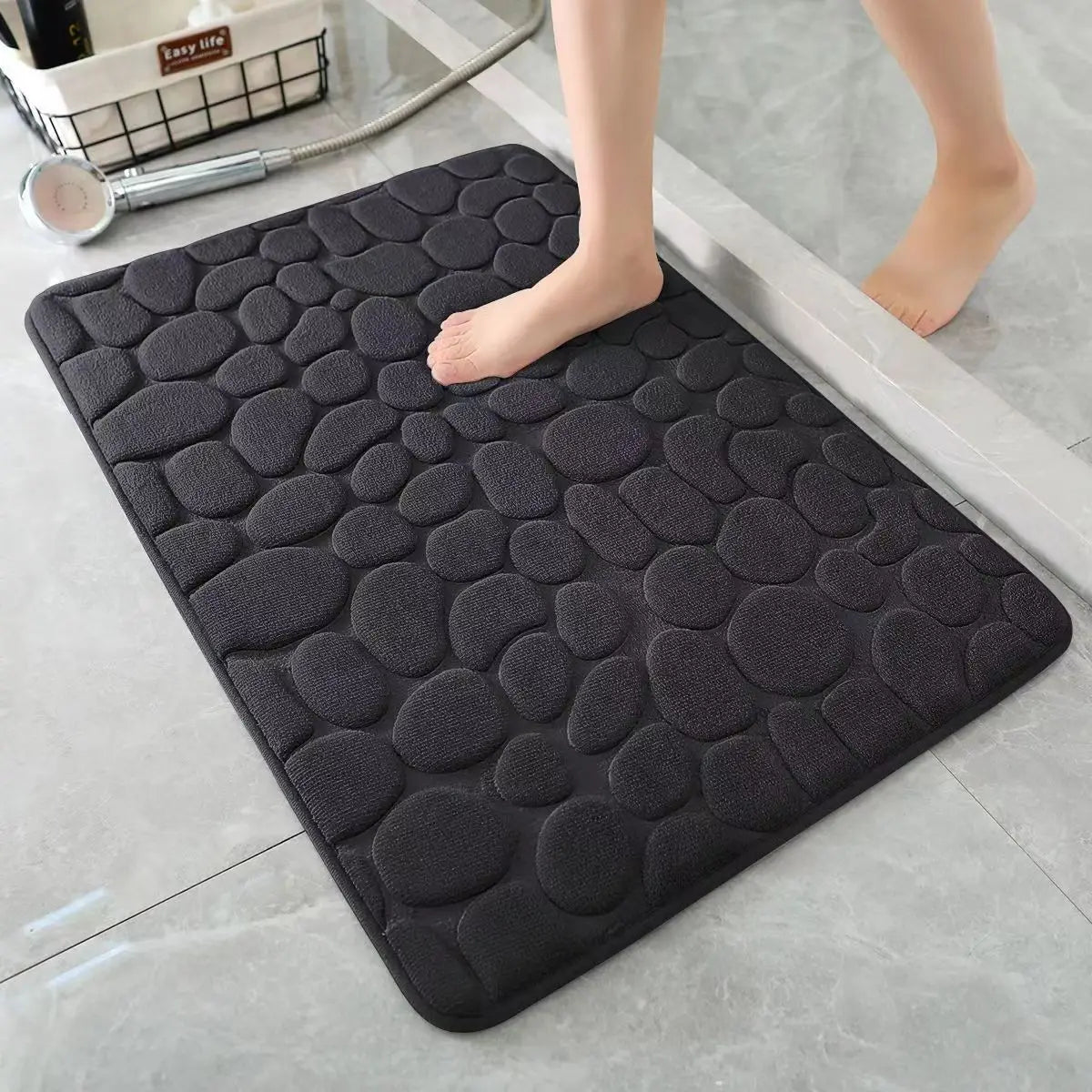Cobblestone Embossed Non-Slip Absorbent Bathroom Mat