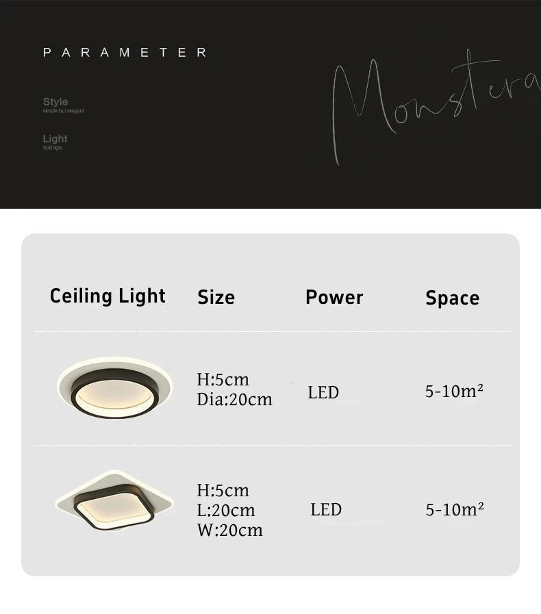 Nordic Metal Acrylic Touch Switch Ceiling Lamp