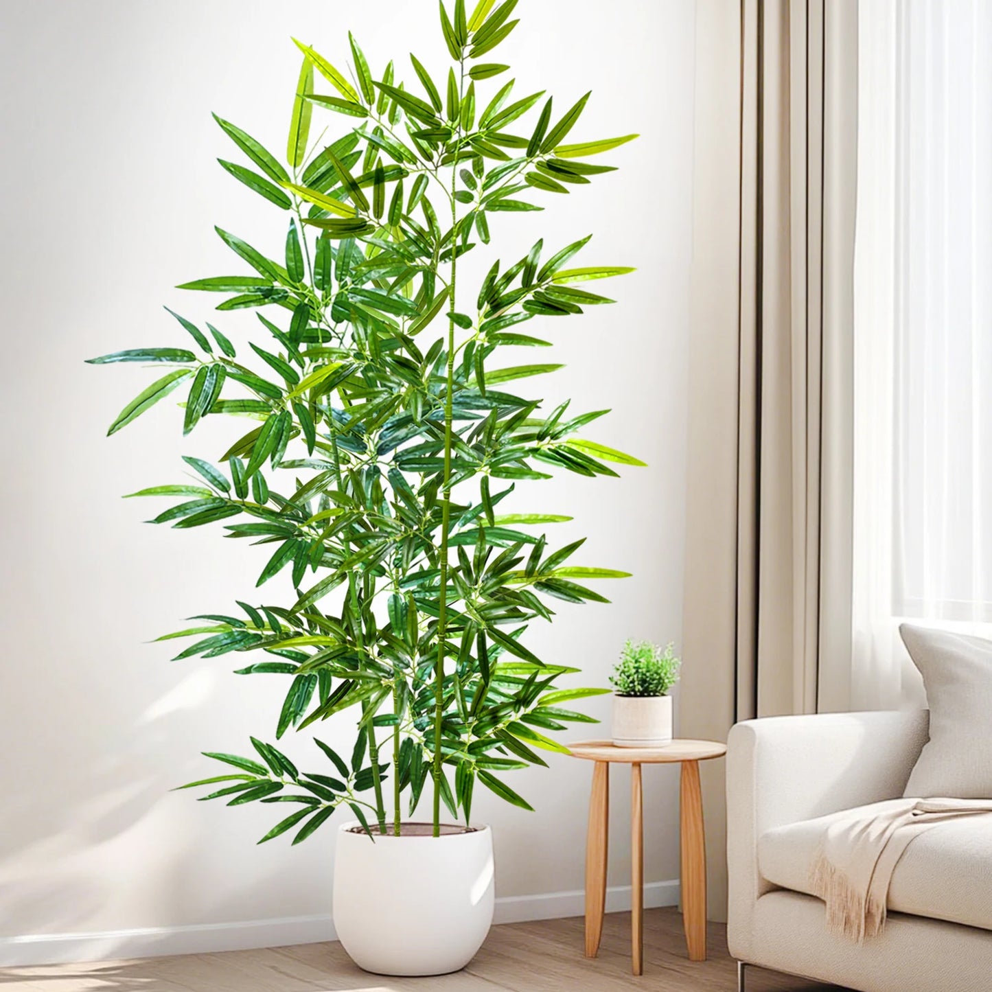 Green Silk Artificial Bamboo Branch Plant