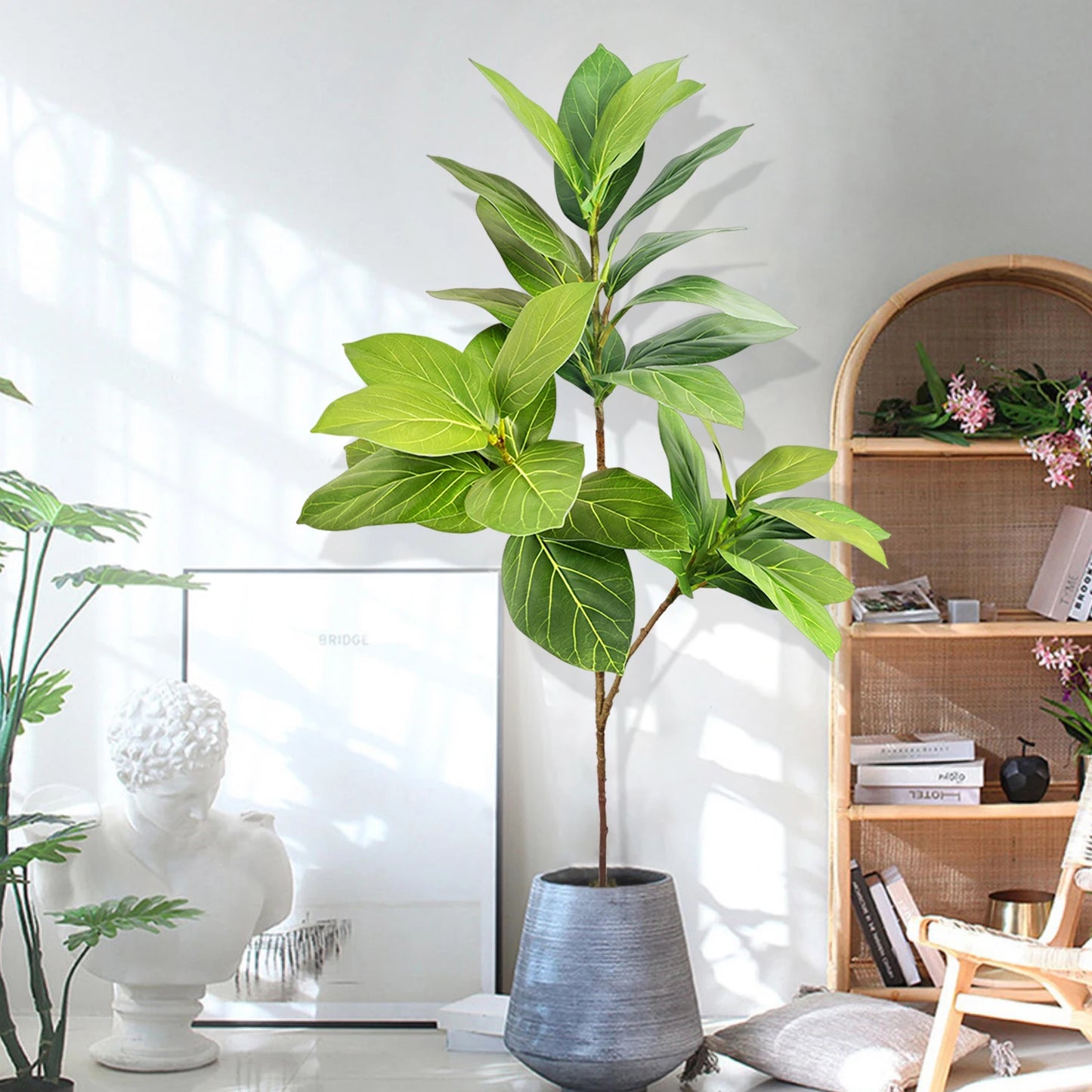 Realistic Silk Artificial Fiddle Leaf Fig Indoor Plant