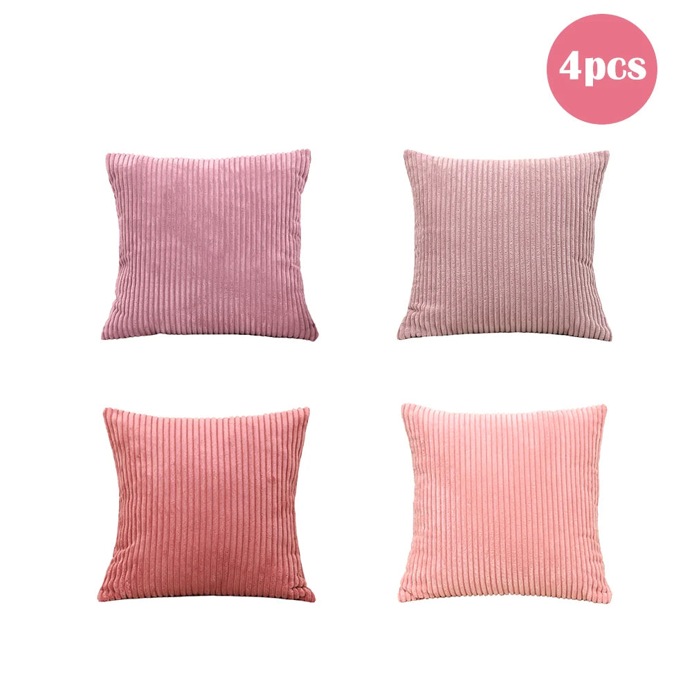 Corduroy Pillow Covers — Durable Boho Square Decorative Cases