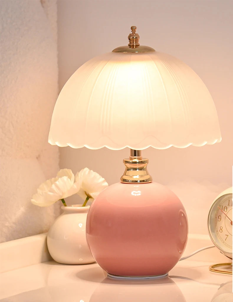 Ceramic Glass USB Dimmable Desk Lamp