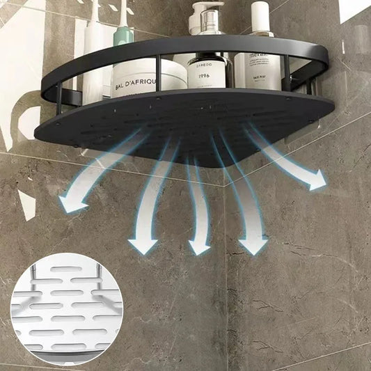 No Drill Corner Shower Waterproof Metal Storage Shelf