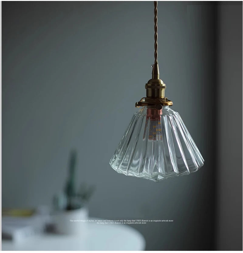 Modern White Glass Bedroom Pendant Lamp