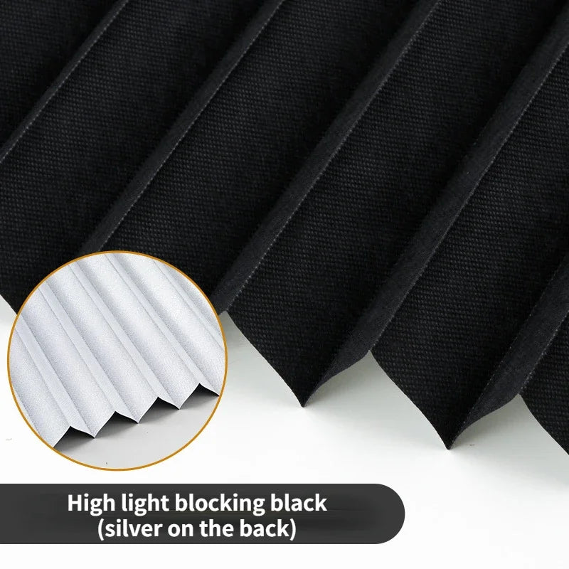 Pleated Blinds — Self Adhesive Half Blackout Window Panels