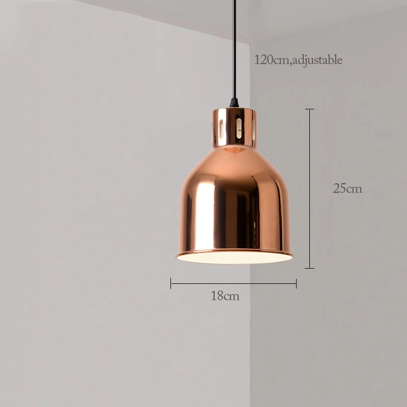 Nordic Rose Gold Metal Dining Pendant Lamp