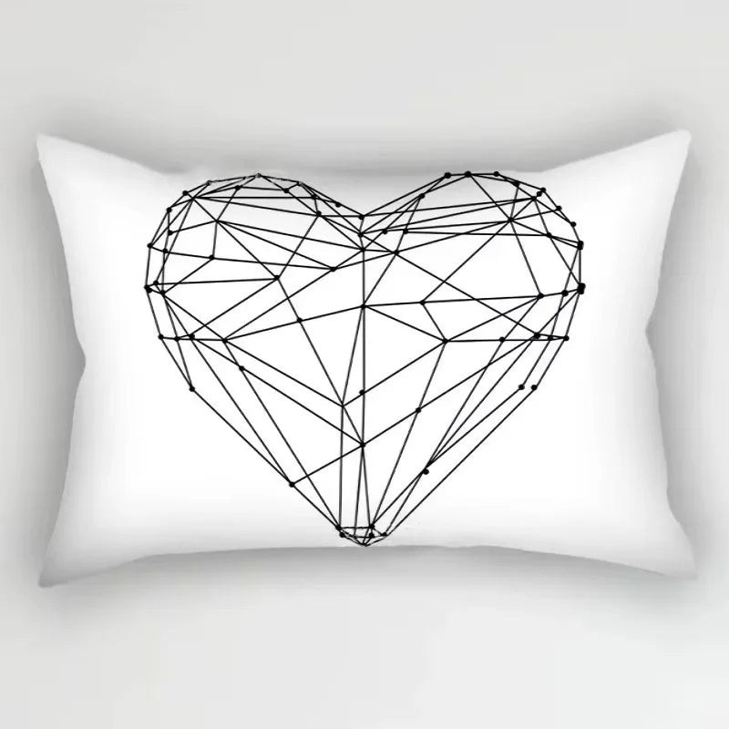 Geometric Marble Print Polyester Rectangular Pillowcase