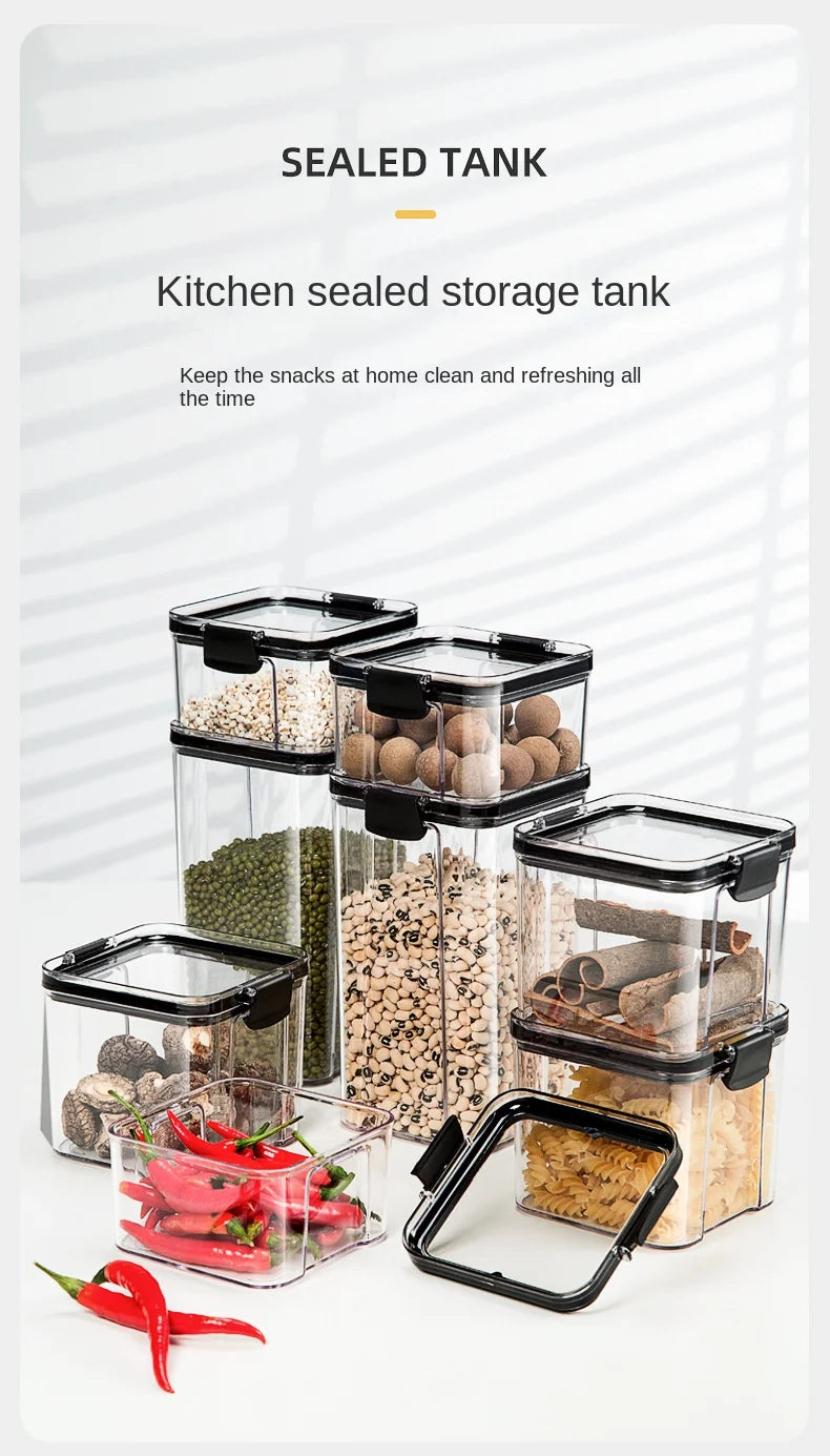 Moisture-Proof Sealed Acrylic Kitchen Storage Jar Set