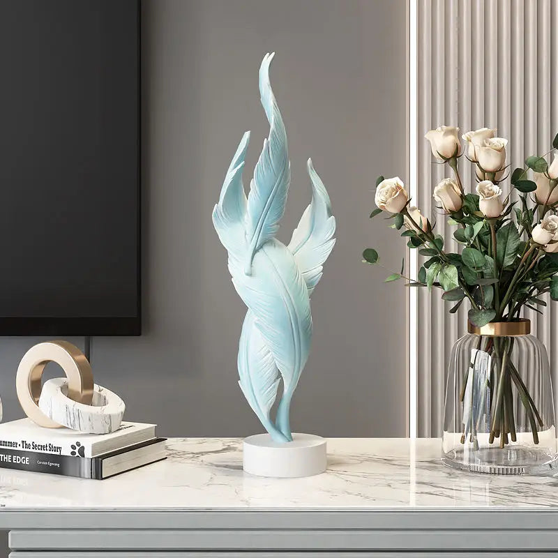Modern Creative Feather Resin Desktop Sculpture