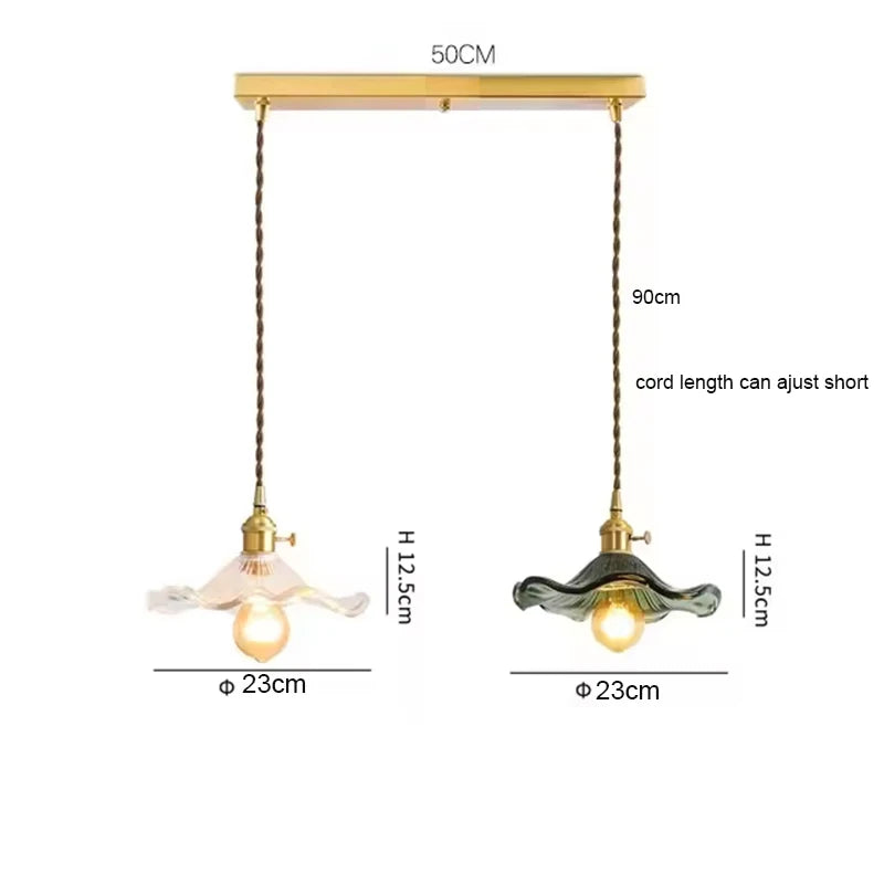 Copper Colorful Glass Ceiling Pendant Lamp