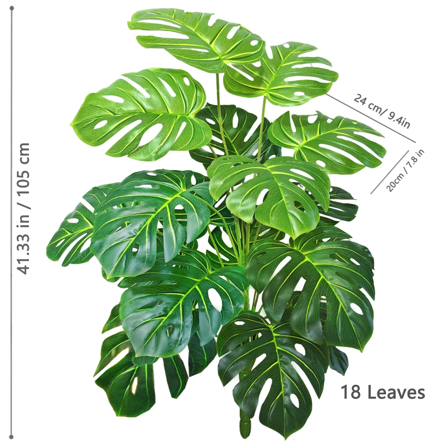 Silk Artificial Monstera Pothos Leaf Indoor Plant