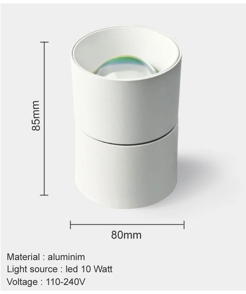 LED Sunset Lamp - Adjustable Angle Ceiling Spotlight | Modern Surface Mounted Light