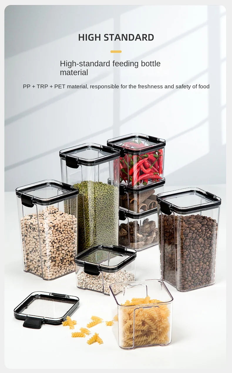 Moisture-Proof Sealed Acrylic Kitchen Storage Jar Set