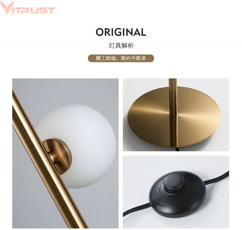 Nordic Frosted Glass Standing Lamp