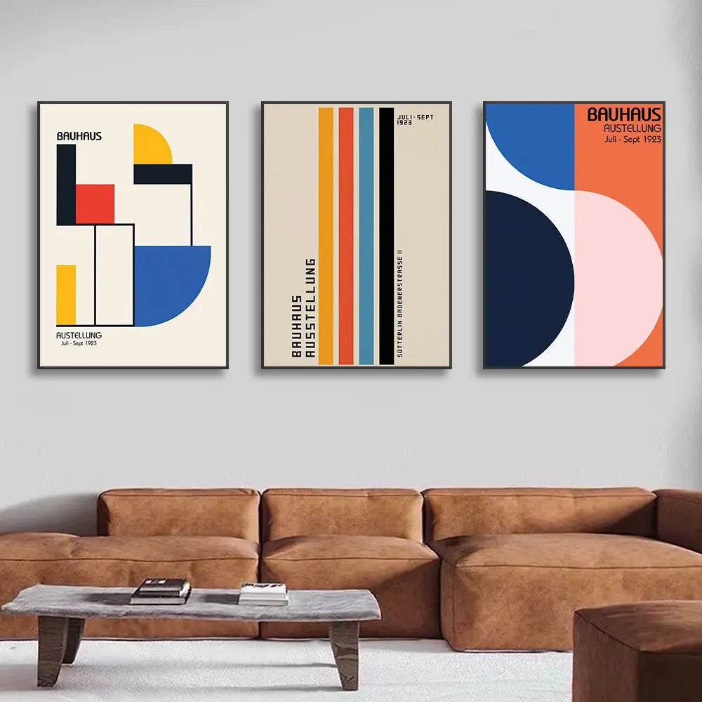 Mondrian Canvas Art | Modern Abstract Print on Waterproof Ink Canvas - Bauhaus Wall Decor