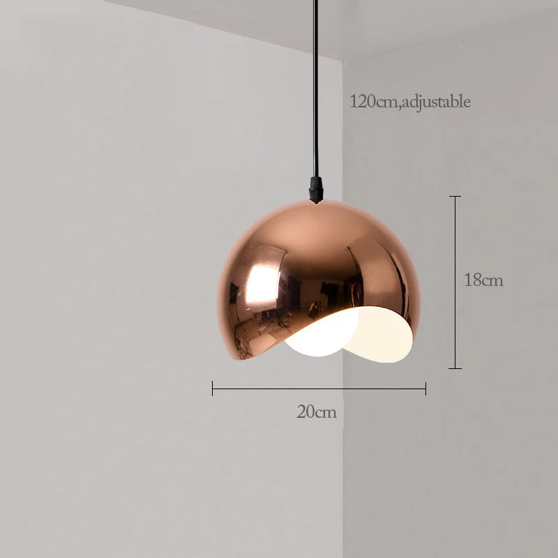 Nordic Rose Gold Metal Dining Pendant Lamp