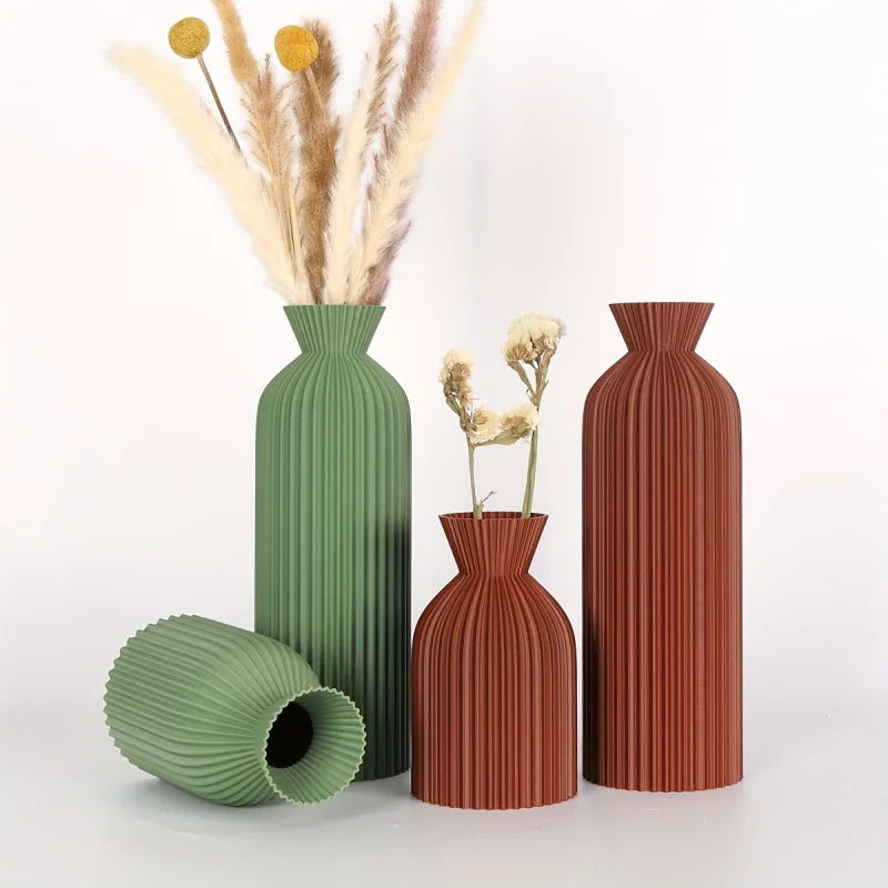Bohemian Plastic Flower Vessels Set of Two