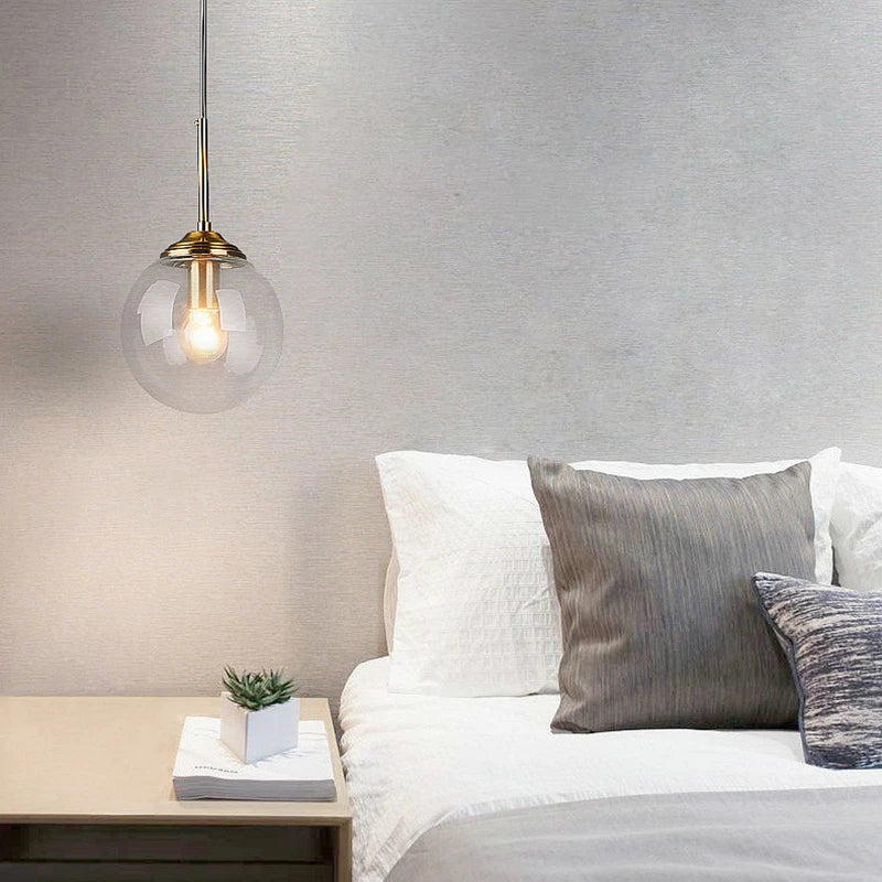 Nordic Polished Steel Glass Pendant Chandelier