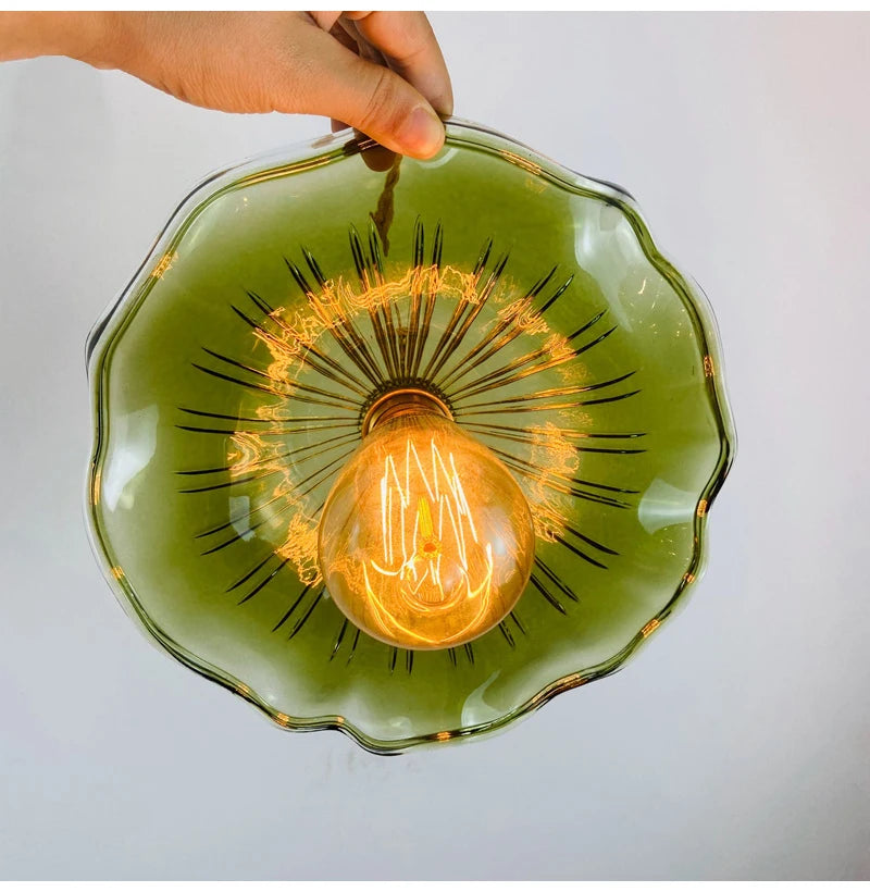 Copper Colorful Glass Ceiling Pendant Lamp