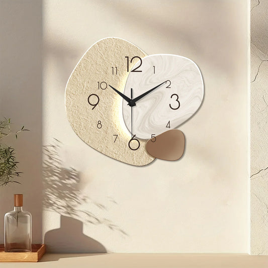 Silent Quartz Clock - Modern Simple Wall Clock | Geometric Bedroom Decor
