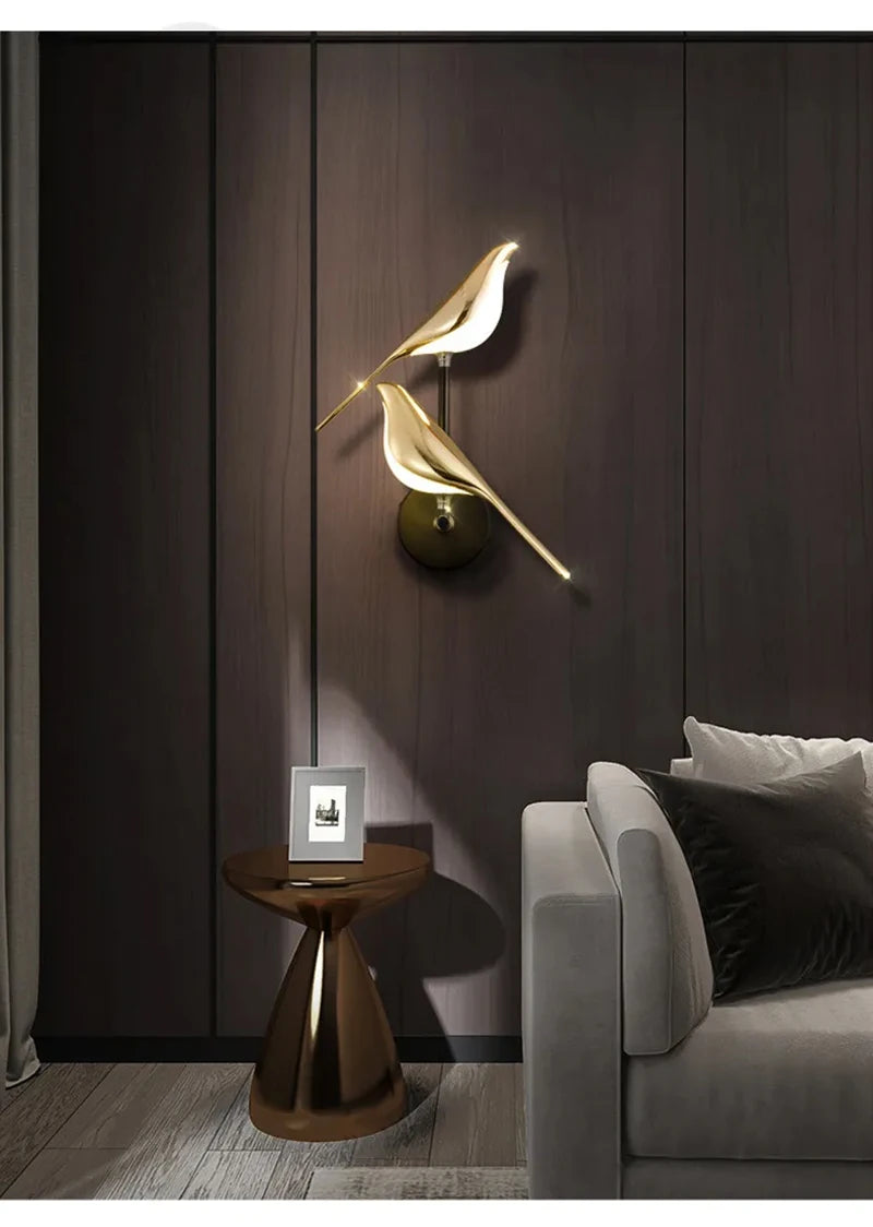 Golden Bird Art Deco LED Wall Sconce