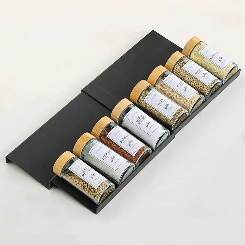 Adjustable 4 Layer Kitchen Spice Drawer Organizer