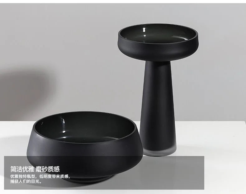 Nordic Frosted Glass Luxury Flower Display Vessel