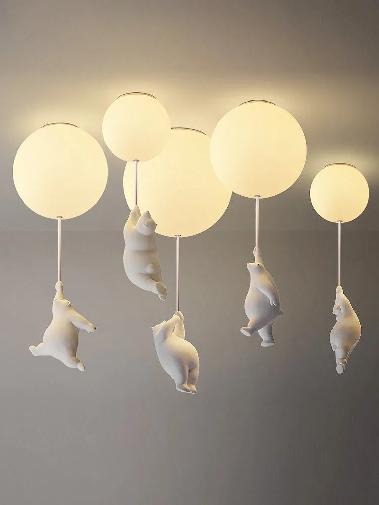 Cartoon Bear Acrylic Bedroom Ceiling Lamp