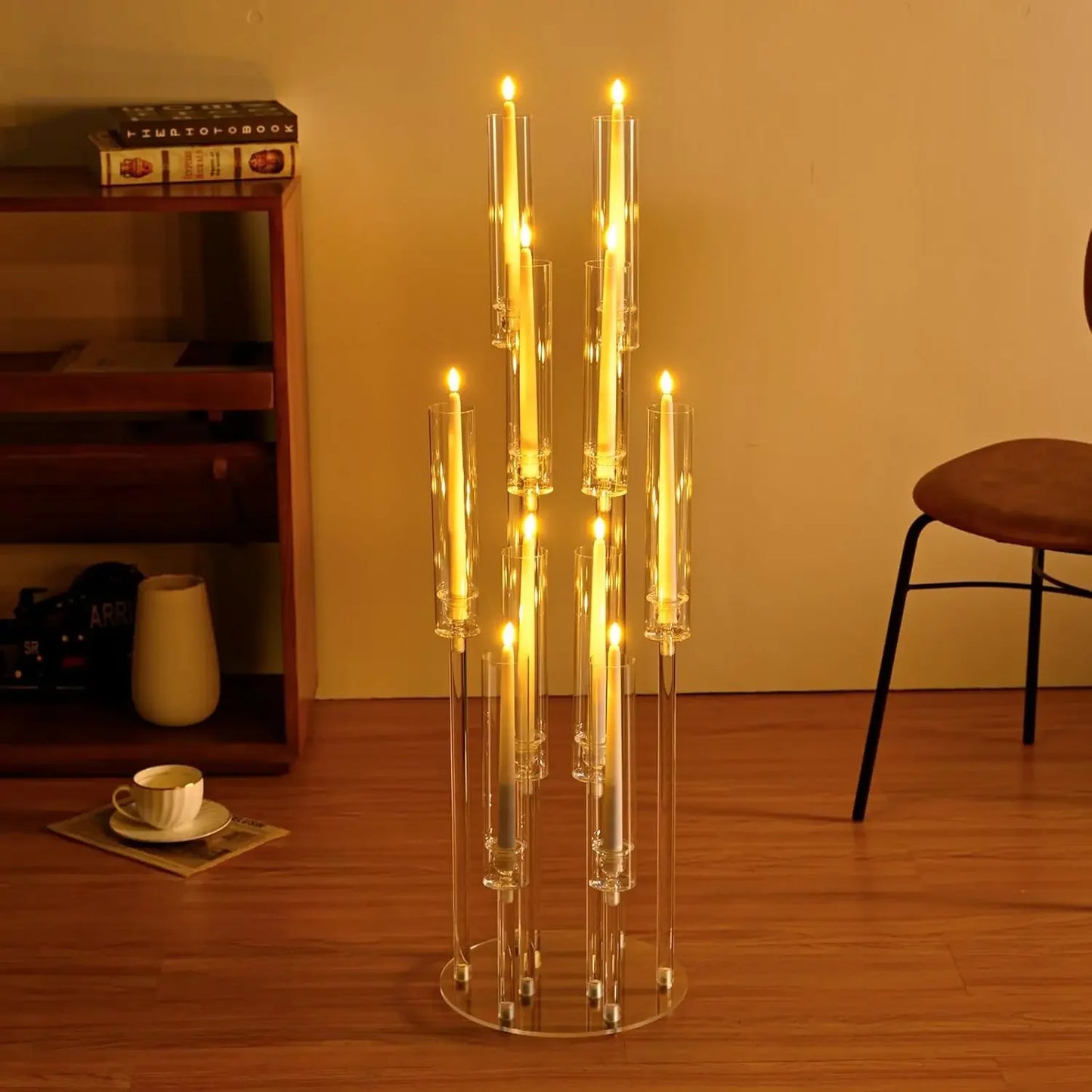 10 Arm Acrylic Candelabra Centerpiece