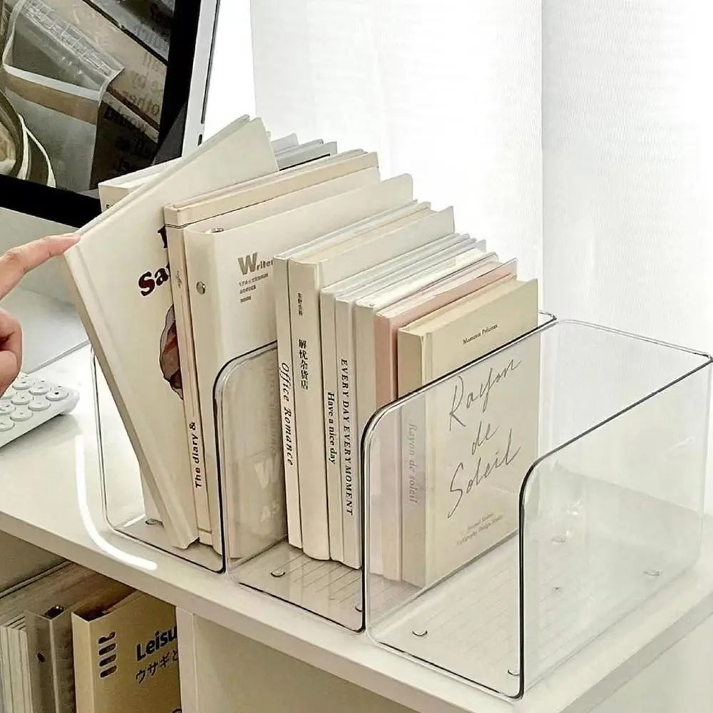 Transparent Acrylic U-Shaped Book Stand Desk Organizer