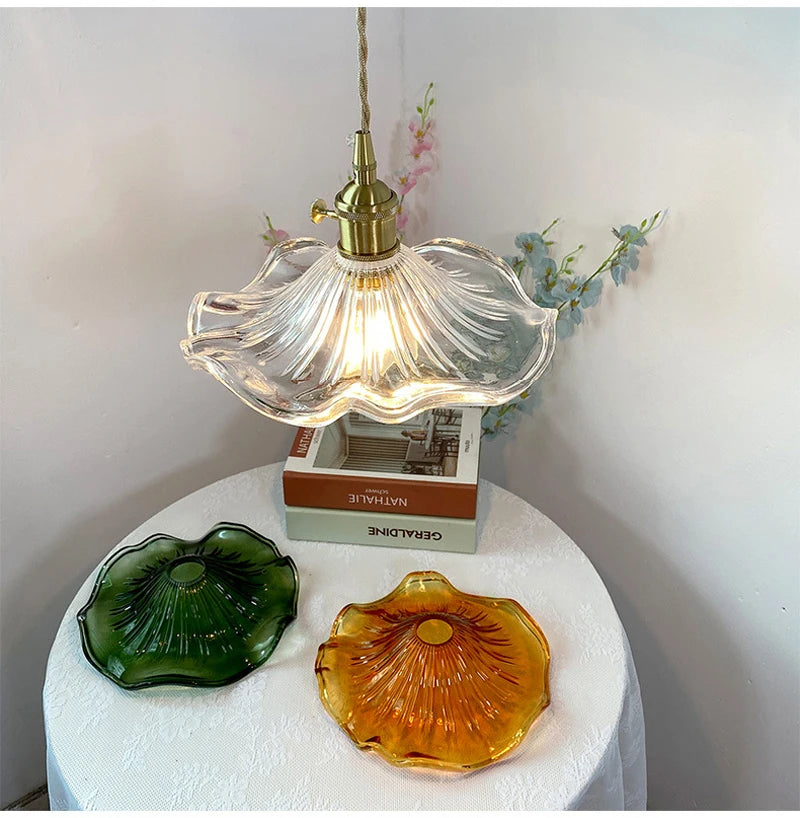 Copper Colorful Glass Ceiling Pendant Lamp