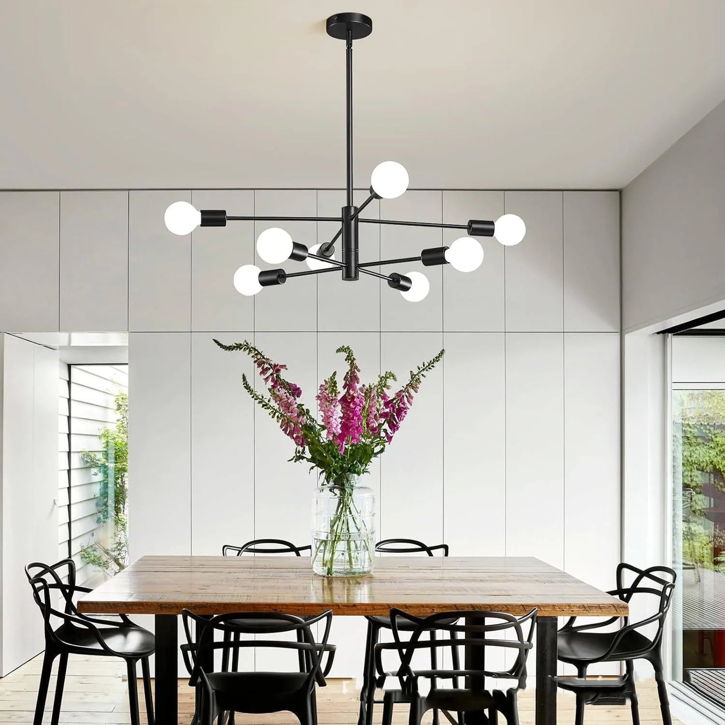 Black Gold Iron Multi Arm Ceiling Chandelier