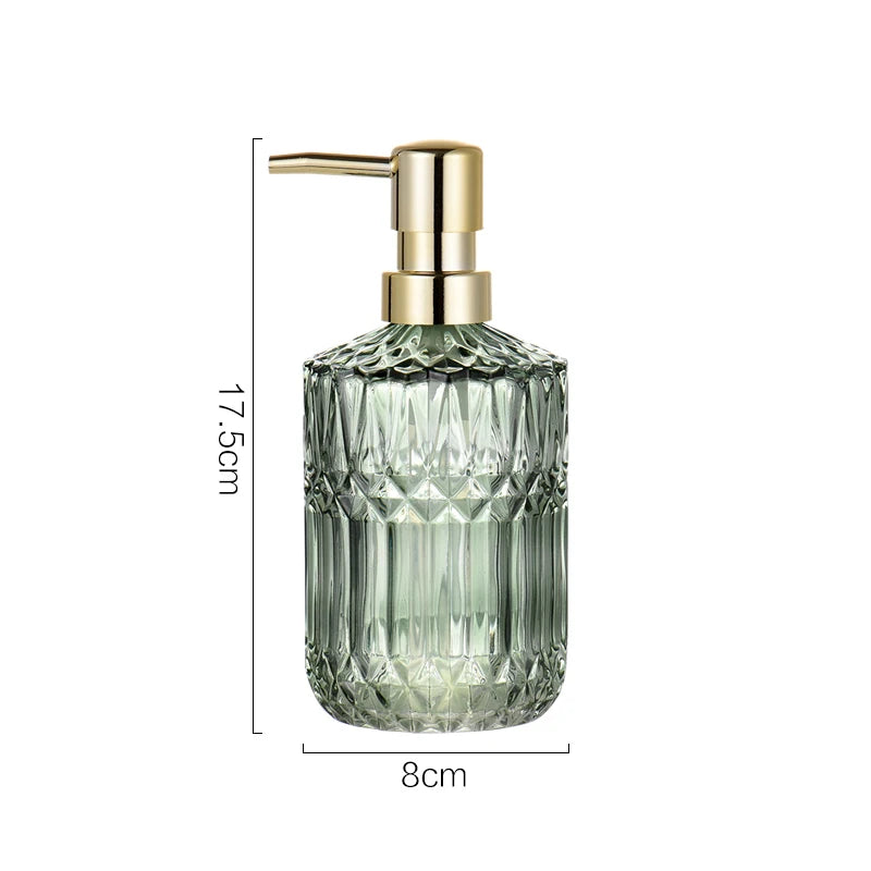 400ml Clear Glass Press Pump Soap Dispenser
