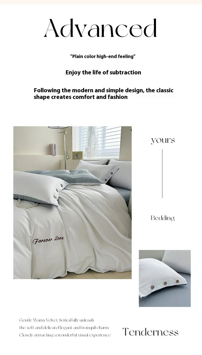 100% Cotton Two Tone Soft Skin Friendly Duvet Cover Set