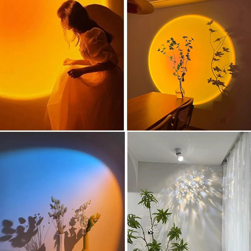 LED Sunset Lamp - Adjustable Angle Ceiling Spotlight | Modern Surface Mounted Light