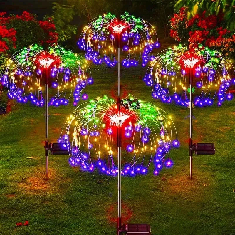 Solar Firework Luminaires — Energy Saving Garden Solar Luminaires with Colorful LEDs