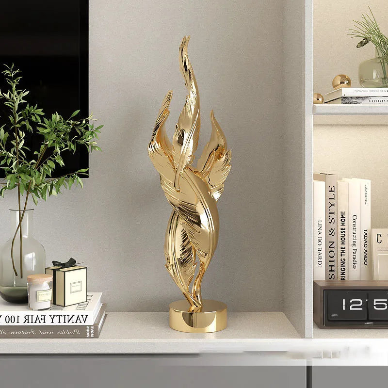 Modern Creative Feather Resin Desktop Sculpture