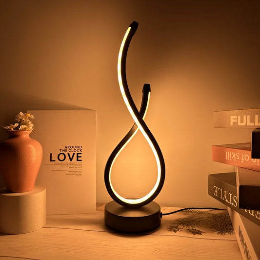 Spiral LED Night Light - Dimmable Table Lamp with Adjustable Color Light for Bedroom Decor