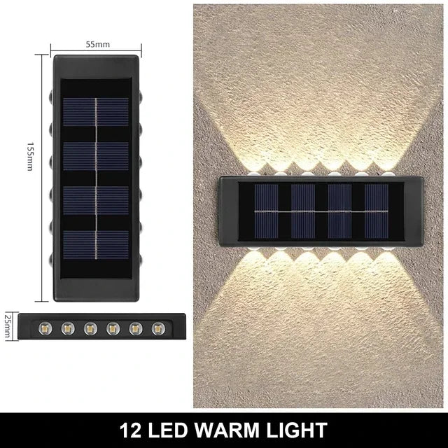 Waterproof Warm White Solar Outdoor Garden Wall Lamp