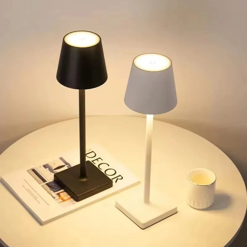 Rechargeable LED Table Lamp - Dimmable Desk Light With Touch Switch & Adjustable Brightness