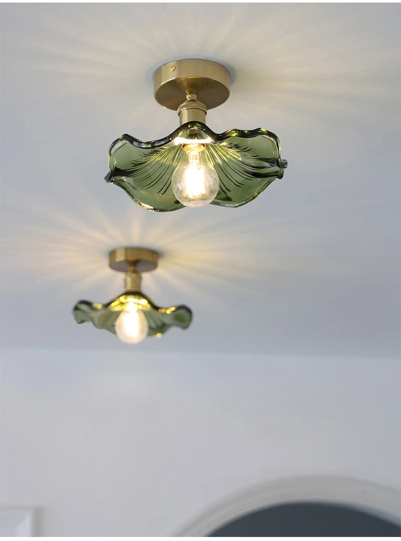 Copper Colorful Glass Ceiling Pendant Lamp