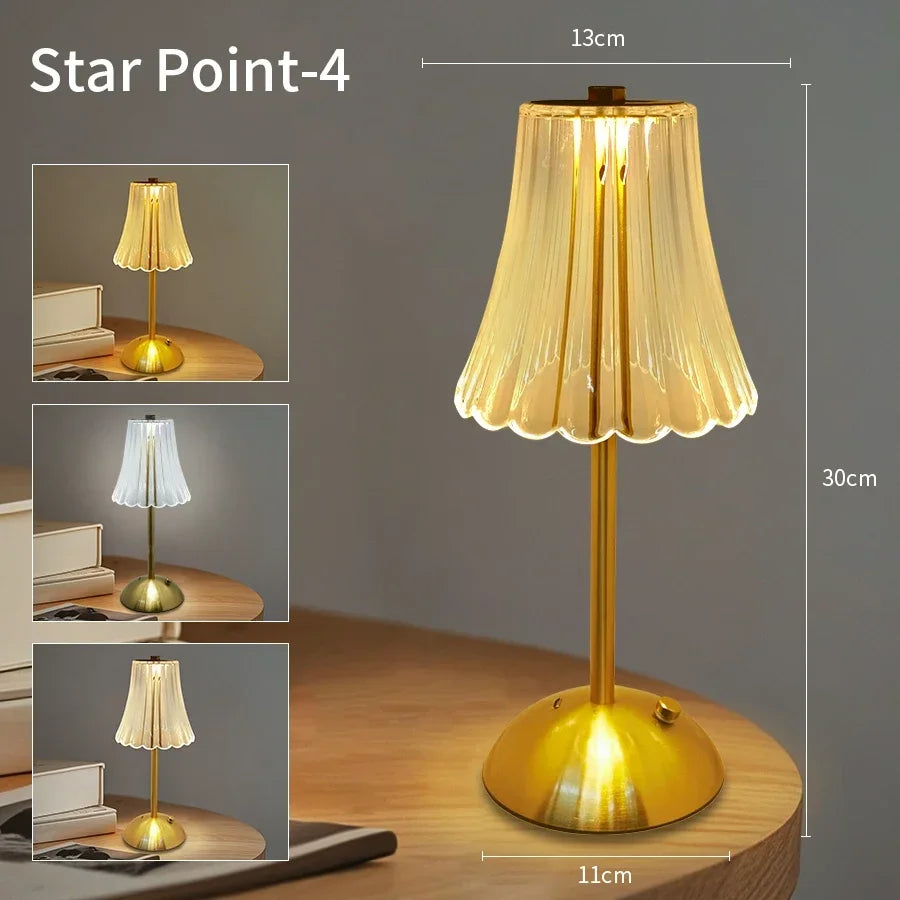Rechargeable Touch Crystal Dimmable Night Lamp