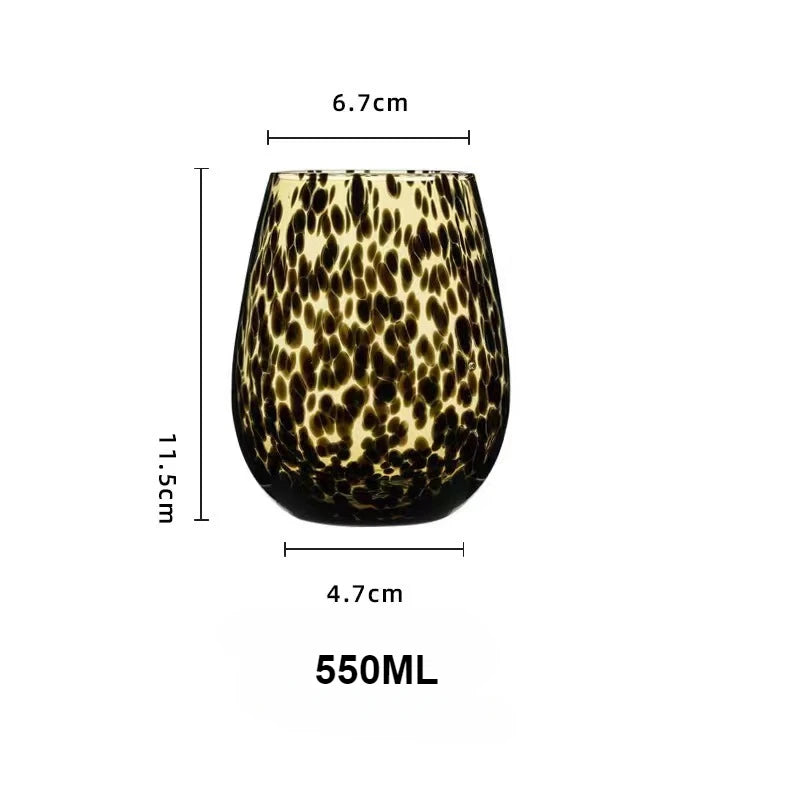 Vintage Leopard Print Crystal Cocktail Goblet