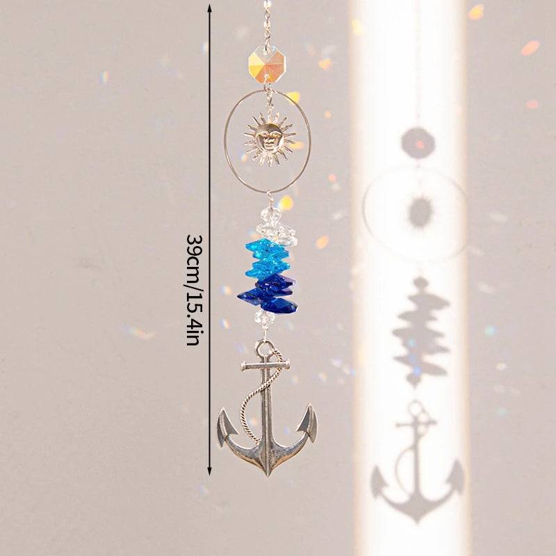 Crystal Moon Star Rainbow Suncatcher Wind Chime