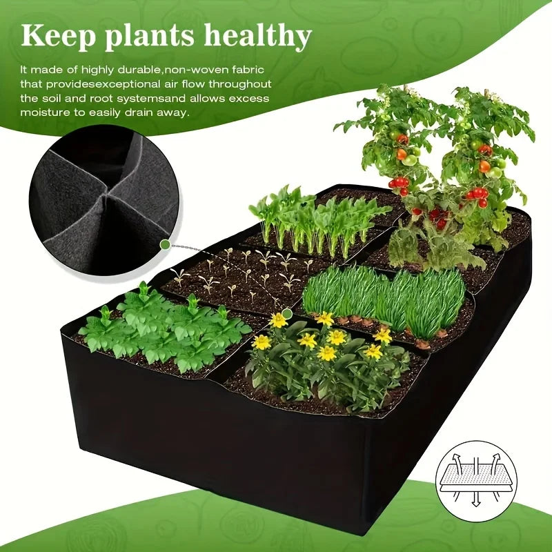Breathable 8 Grid Raised Garden Bed Grow Bags